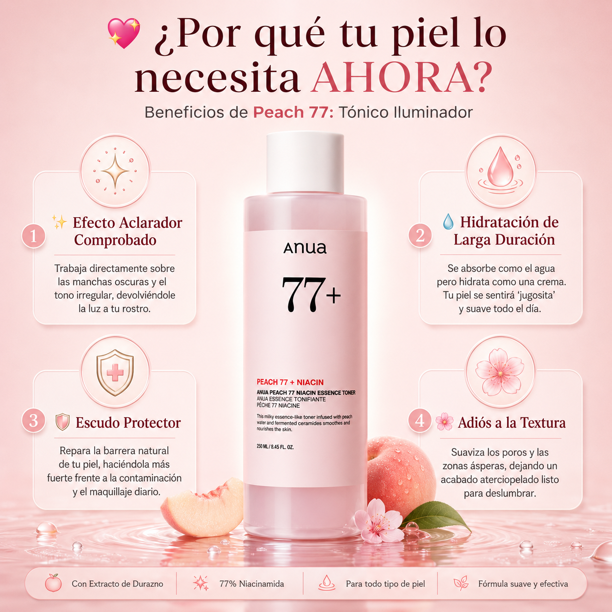 Peach 77: Tónico Iluminador