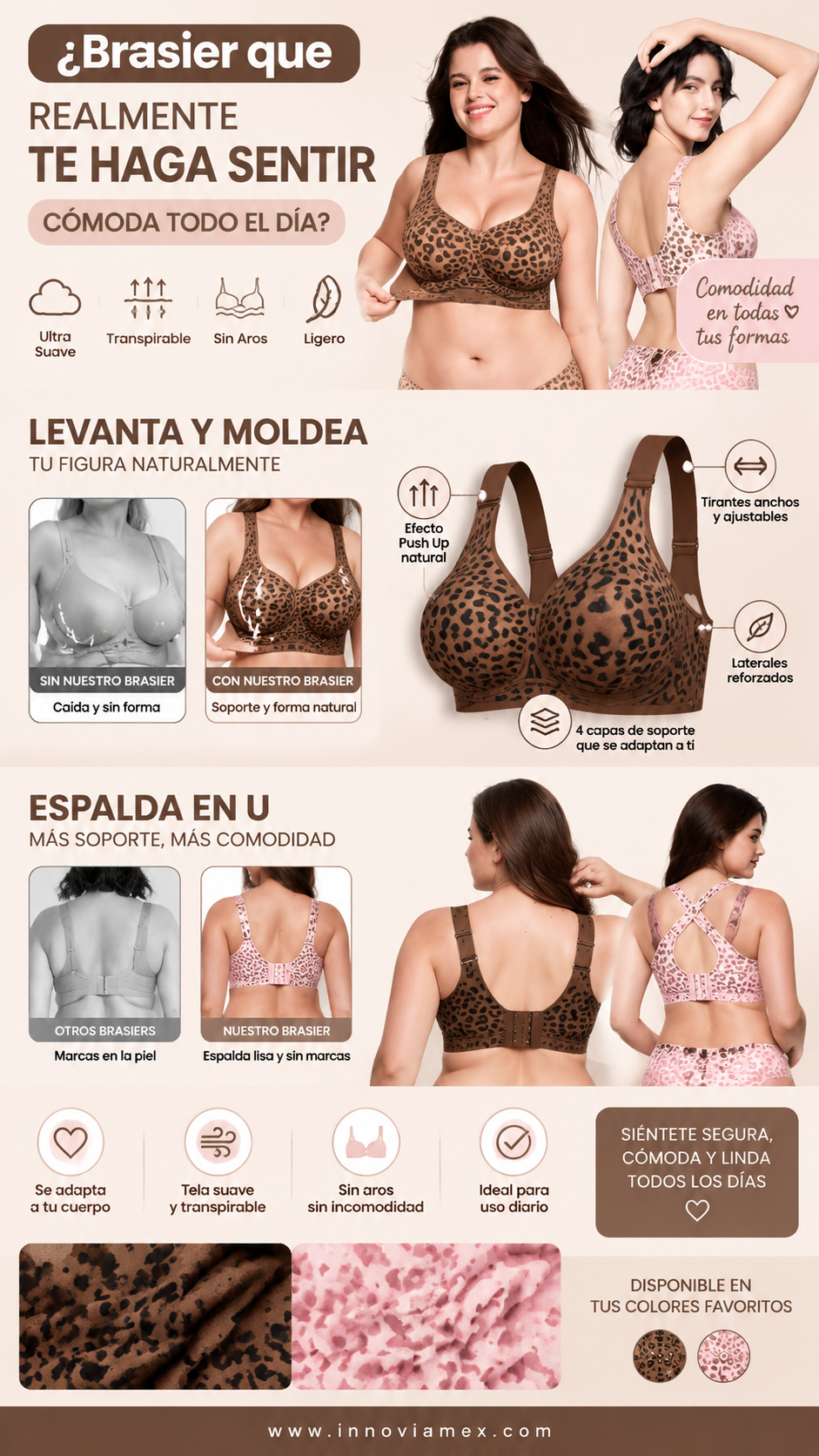 Livia™ Bra | Brasier Sin costura de Realce Natural